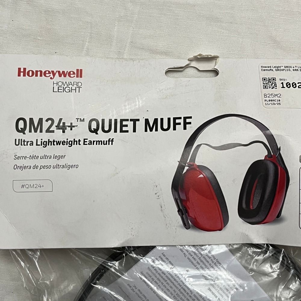NEW Honeywell Howard Leight QM24+ Earmuffs OS Red Adjustable Safety - Picture 5 of 5